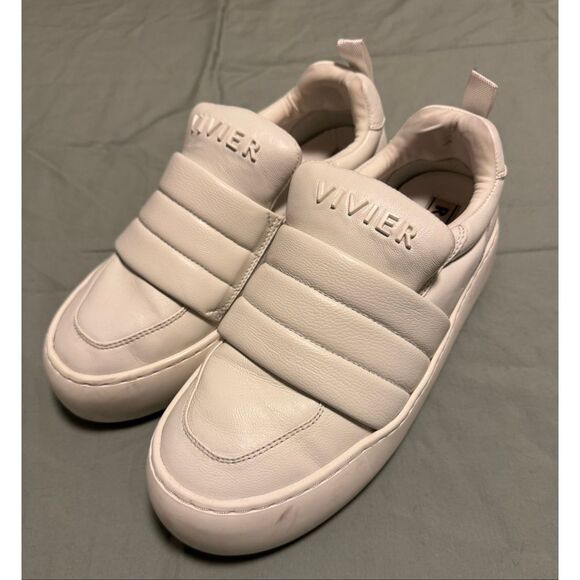 Roger Vivier Size 38 8 Vic’ Up Sneaker Leather White Used Women - Picture 2 of 9